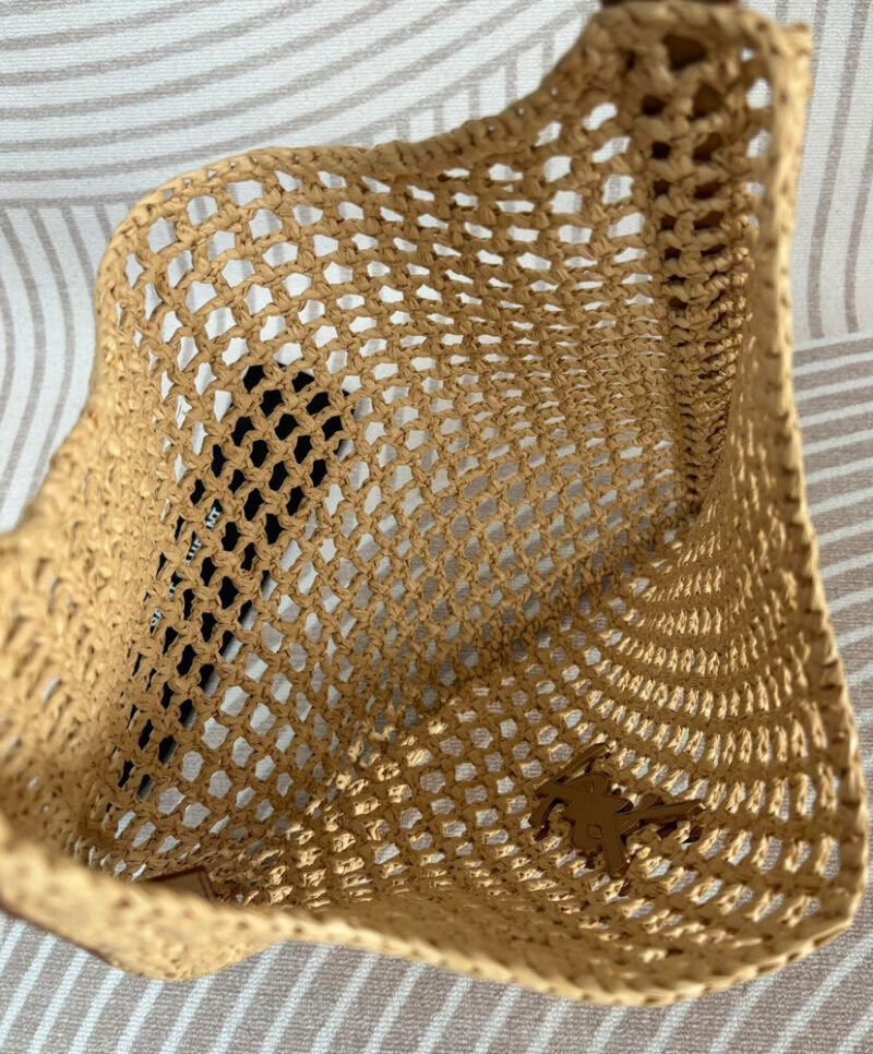 Saint Laurent Oxalis Bag In Raffia Macrame